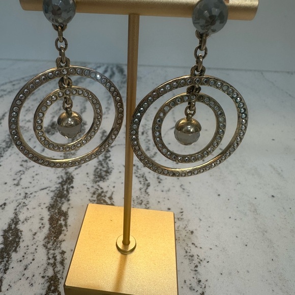 Swarovski Gold Crystal Earrings - Picture 8 of 10